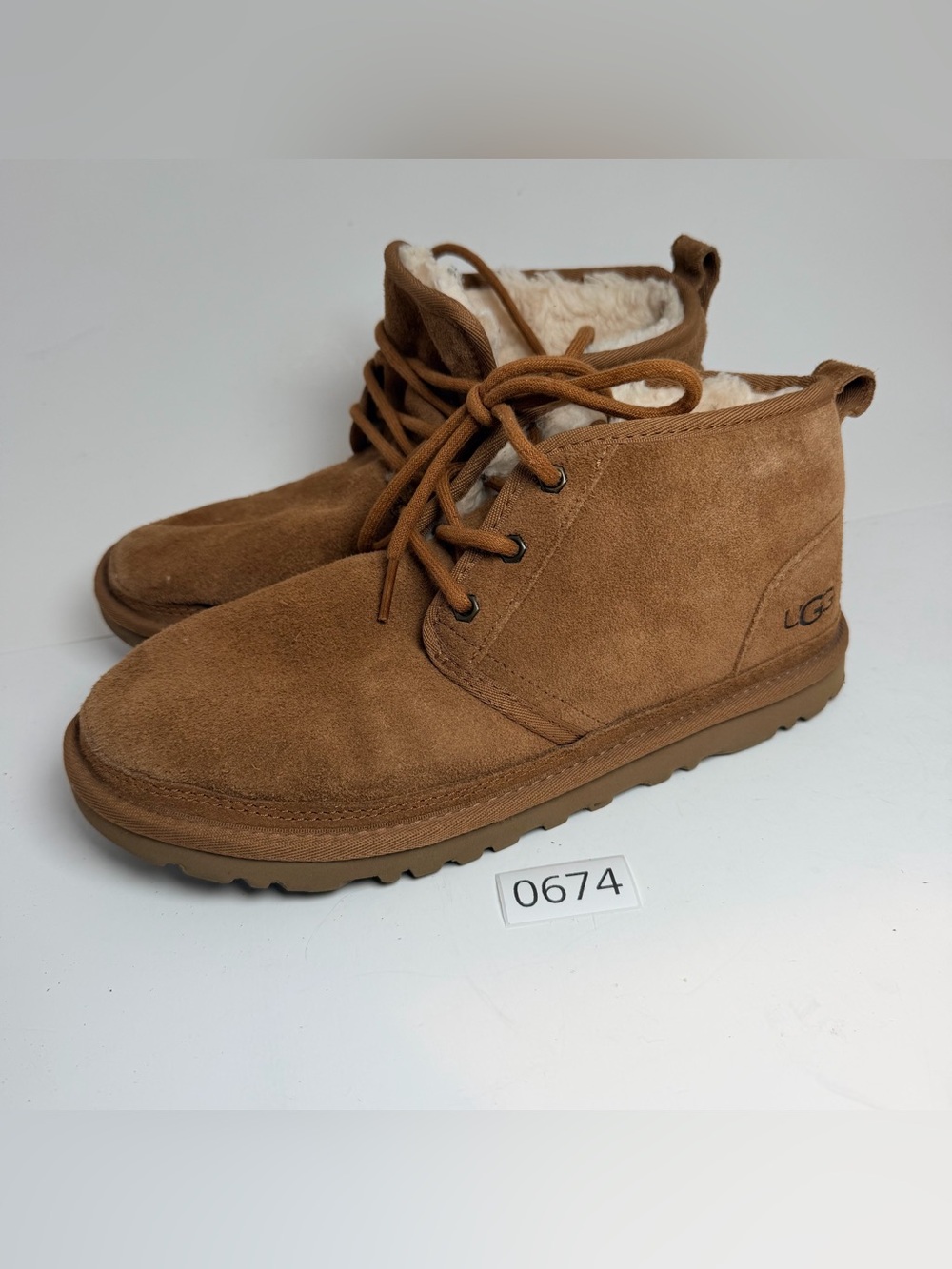 UGG Chestnut Suede Chukka Boots with Shearling Collar